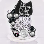 DRWATE 25pcs Acrylic Happy Birthday Cake Toppers – Numbers 0-9, Crown & Ball Shapes (Style 3)