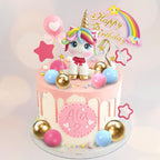 DRWATE 29 PCS Unicorn Cake Topper Set — Unicorn Rainbow Decorations for Birthday Cakes & Baby Showers