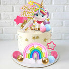 DRWATE 29 PCS Unicorn Cake Topper Set — Unicorn Rainbow Decorations for Birthday Cakes & Baby Showers