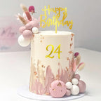 DRWATE 40-Piece Gold Happy Birthday Cake Topper – Acrylic Cake Decorations