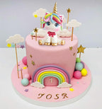 DRWATE 29 PCS Unicorn Cake Topper Set — Unicorn Rainbow Decorations for Birthday Cakes & Baby Showers