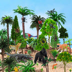 DRWATE 45 PCS Rainforest Animals, Insects & Trees Mini Figures for Cake Toppers & Party Decor