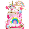 DRWATE 29 PCS Unicorn Cake Topper Set — Unicorn Rainbow Decorations for Birthday Cakes & Baby Showers