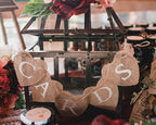DS. DISTINCTIVE STYLE Heart Jute Burlap Cards Banner – 9x9cm for Weddings, Parties & Photo Props