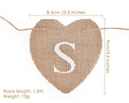 DS. DISTINCTIVE STYLE Heart Jute Burlap Cards Banner – 9x9cm for Weddings, Parties & Photo Props