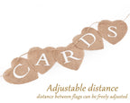 DS. DISTINCTIVE STYLE Heart Jute Burlap Cards Banner – 9x9cm for Weddings, Parties & Photo Props