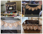 DS. DISTINCTIVE STYLE Heart Jute Burlap Cards Banner – 9x9cm for Weddings, Parties & Photo Props