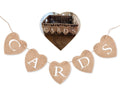 DS. DISTINCTIVE STYLE Heart Jute Burlap Cards Banner – 9x9cm for Weddings, Parties & Photo Props