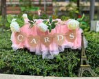 DS. DISTINCTIVE STYLE Heart Jute Burlap Cards Banner – 9x9cm for Weddings, Parties & Photo Props