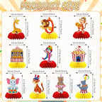 DTOFOOT 10Pcs Carnival Honeycomb Centerpieces – Circus Theme Table Decorations