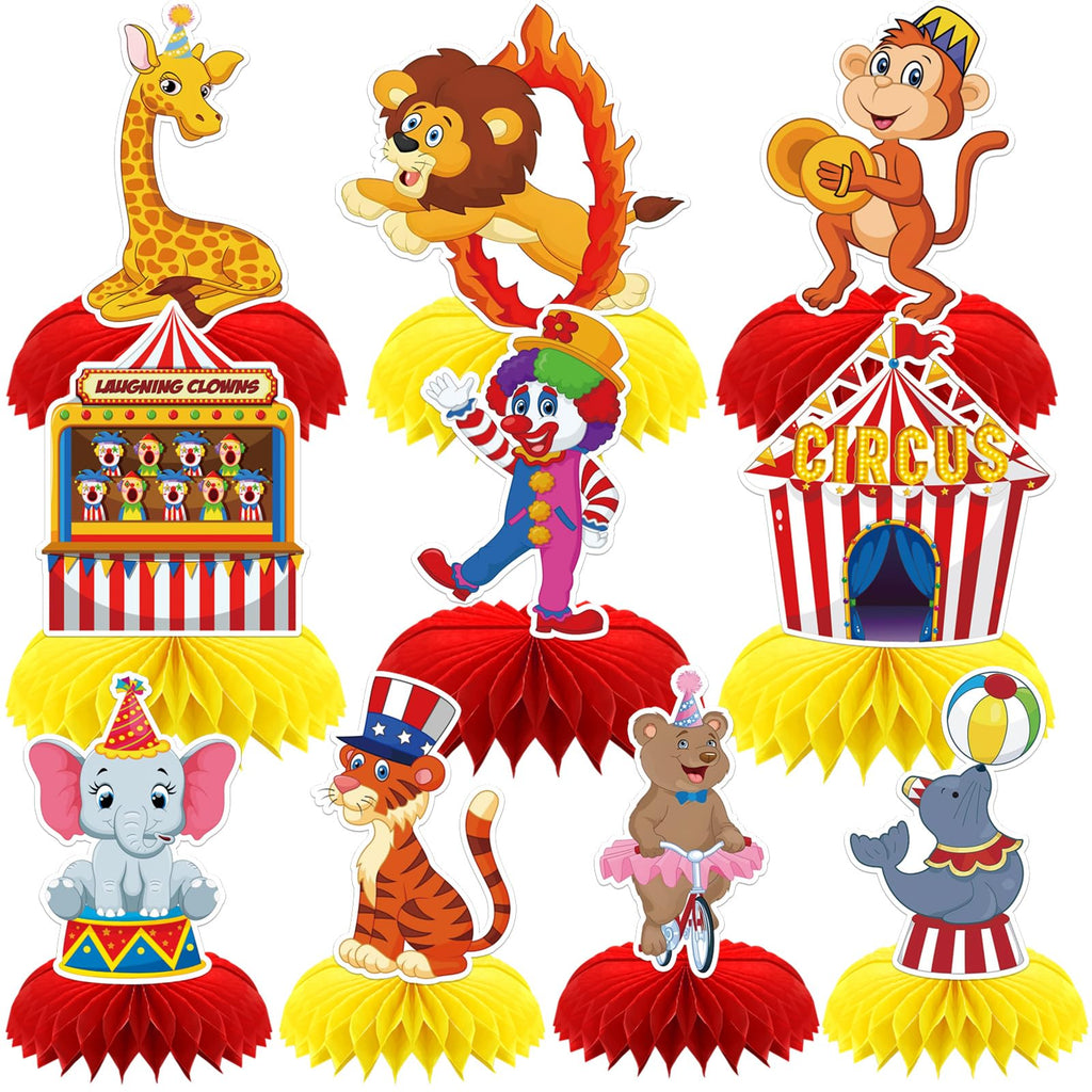 DTOFOOT 10Pcs Carnival Honeycomb Centerpieces – Circus Theme Table Decorations