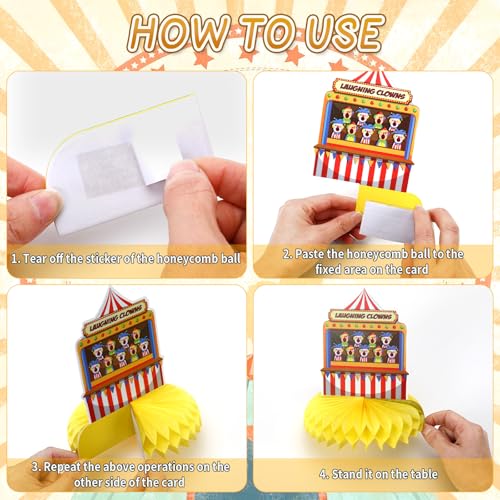 DTOFOOT 10Pcs Carnival Honeycomb Centerpieces – Circus Theme Table Decorations