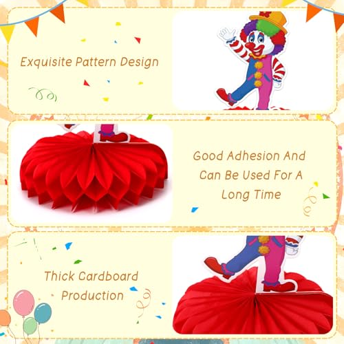 DTOFOOT 10Pcs Carnival Honeycomb Centerpieces – Circus Theme Table Decorations