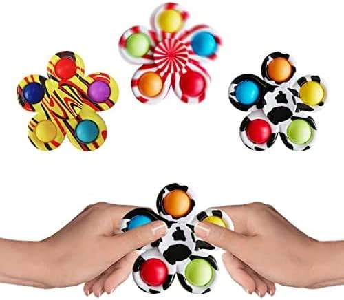 DUBANJOWE 20 Pcs Pop Bubble Fidget Spinner Set – Party Favors, Classroom Prizes, Gifts