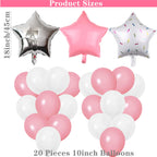 DUFACAI 47-Piece Sleepover Party Banner Kit – Pink Balloons, Moon & Star Decor