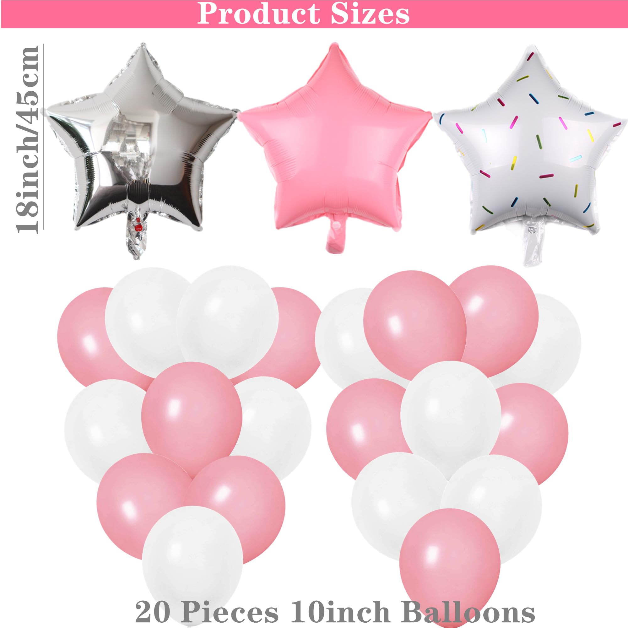 DUFACAI 47-Piece Sleepover Party Banner Kit – Pink Balloons, Moon & Star Decor