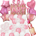 DUFACAI Spa Party Decorations - 46 Pcs Balloons, Fringe Curtain, Lipstick Balloon, Pink Spa Party Supplies