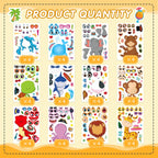 DUJAA 48 Sheets Make-a-Face Stickers for Kids – Mix & Match Animal Theme Party Favors