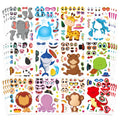 DUJAA 48 Sheets Make-a-Face Stickers for Kids – Mix & Match Animal Theme Party Favors