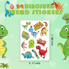 DUJAA 24 Sheets Dinosaur Stickers – Kids Party Favors & Classroom Rewards