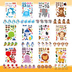 DUJAA 48 Sheets Make-a-Face Stickers for Kids – Mix & Match Animal Theme Party Favors