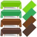 Dunzoom 4 Pack Green & Brown Pixel Gaming Tablecloths – 54 x 108 in Disposable Plastic Table Cover