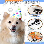 Dunzoom 4 Pack Puppy Paw Print Tablecloth – 54 x 108 in Disposable Plastic Table Cover (Blue Red Yellow)