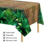 durony 2 Pieces Forest Path Tablecloth – Waterproof Safari Jungle Table Cover 108x54 Inch