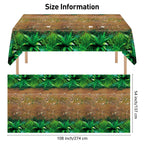 durony 2 Pieces Forest Path Tablecloth – Waterproof Safari Jungle Table Cover 108x54 Inch