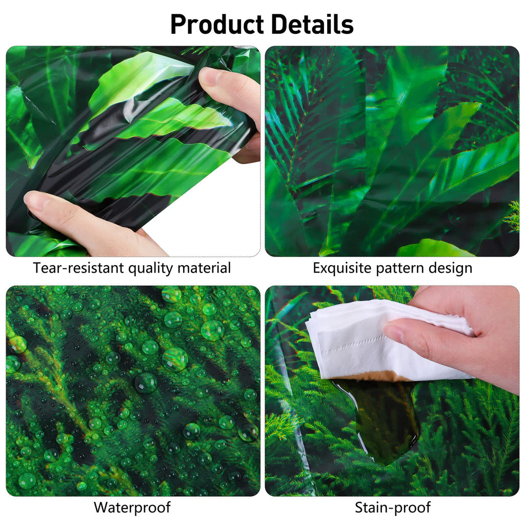 durony 2 Pieces Forest Path Tablecloth – Waterproof Safari Jungle Table Cover 108x54 Inch