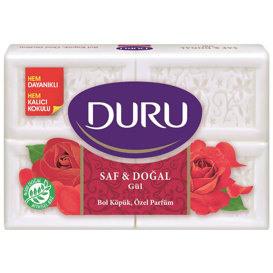 Duru Pure & Natural Saf & Dogal Gul Rose Soap Pack 4x150g