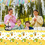 Dvaorc 4 Pack Bee Tablecloths – 51 x 86 Inch Waterproof Bee Theme Party Covers