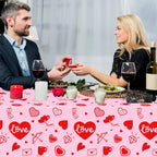 Dvaorc 4 Pack Valentines Day Tablecloth – Love Heart Table Cover 86 x 51 in