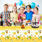 Dvaorc 4 Pack Bee Tablecloths – 51 x 86 Inch Waterproof Bee Theme Party Covers