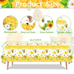 Dvaorc 4 Pack Bee Tablecloths – 51 x 86 Inch Waterproof Bee Theme Party Covers