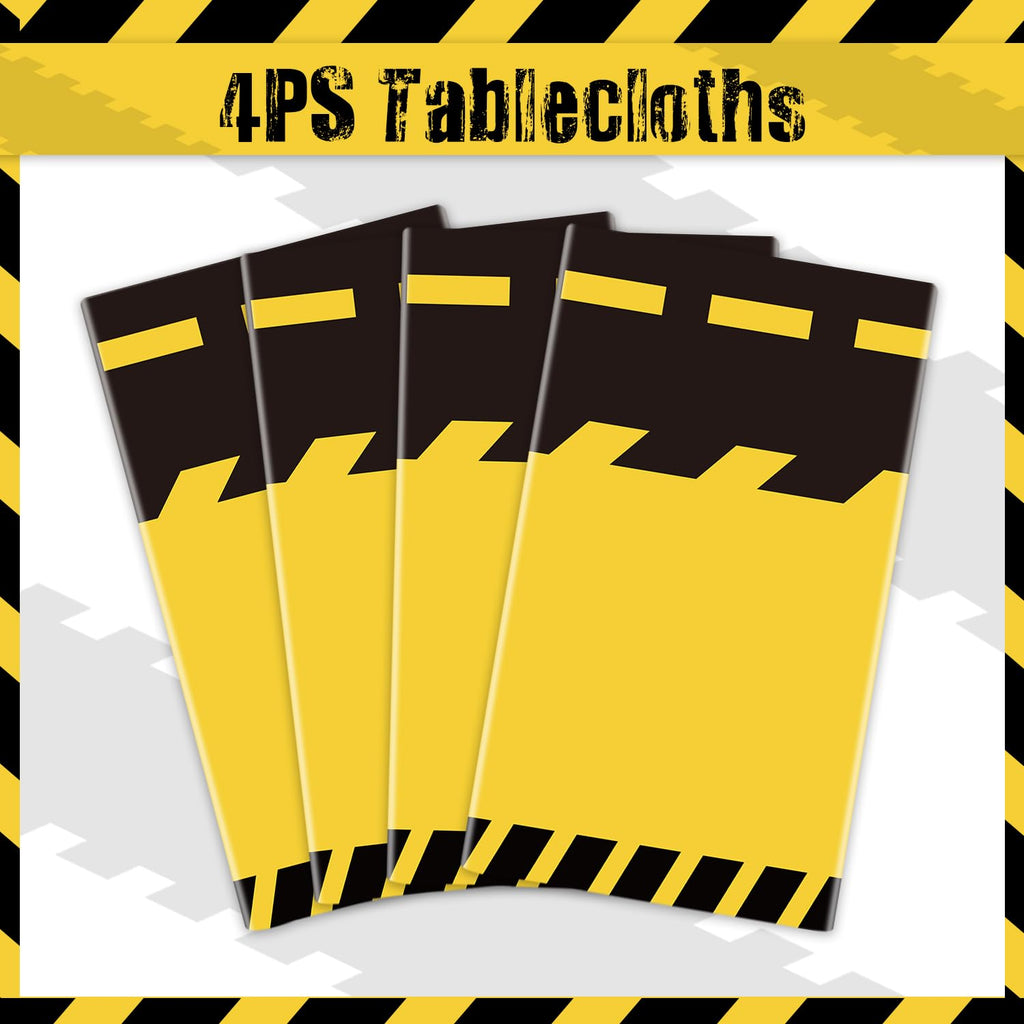 Dvaorc 4 Pack Construction Tablecloths - Rectangle 51x86 Inch Dump Truck Birthday Table Covers