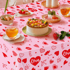 Dvaorc 4 Pack Valentines Day Tablecloth – Love Heart Table Cover 86 x 51 in