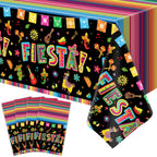 Dvaorc 4 Pack Cinco de Mayo Fiesta Tablecloths – 86 x 51 in, Oil & Water-Resistant, Easy-Clean