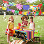 Dvaorc 4 Pack Cinco de Mayo Fiesta Tablecloths – 86 x 51 in, Oil & Water-Resistant, Easy-Clean