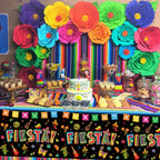 Dvaorc 4 Pack Cinco de Mayo Fiesta Tablecloths – 86 x 51 in, Oil & Water-Resistant, Easy-Clean