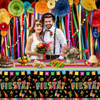 Dvaorc 4 Pack Cinco de Mayo Fiesta Tablecloths – 86 x 51 in, Oil & Water-Resistant, Easy-Clean