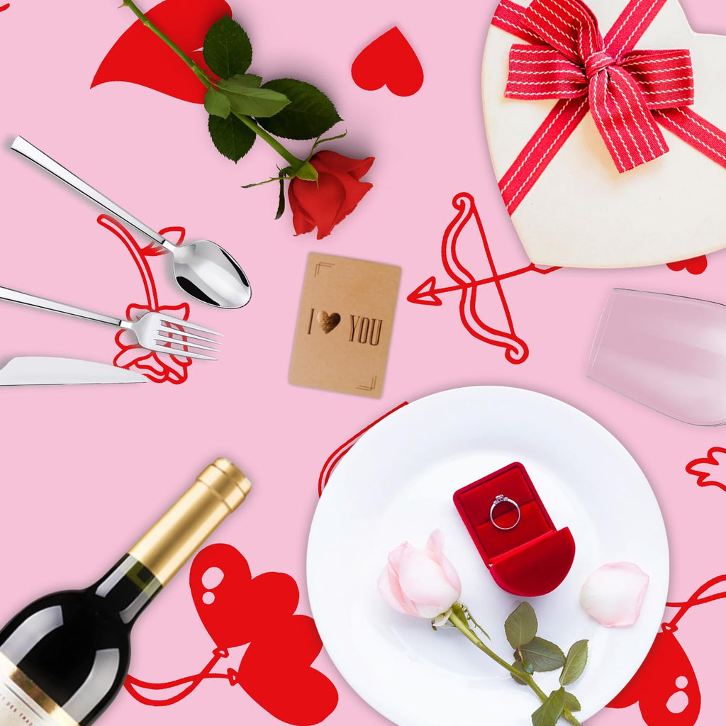 Dvaorc 4 Pack Valentines Day Tablecloth – Love Heart Table Cover 86 x 51 in