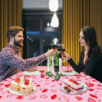 Dvaorc 4 Pack Valentines Day Tablecloth – Love Heart Table Cover 86 x 51 in