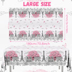 Dydamud Paris Party Decorations - 3Pcs Paris Themed Plastic Tablecloths (70.8 x 42.5 in)