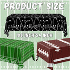 Dydamud Football Party Decorations – 3-Pack Disposable Tablecloths 108 x 54 in