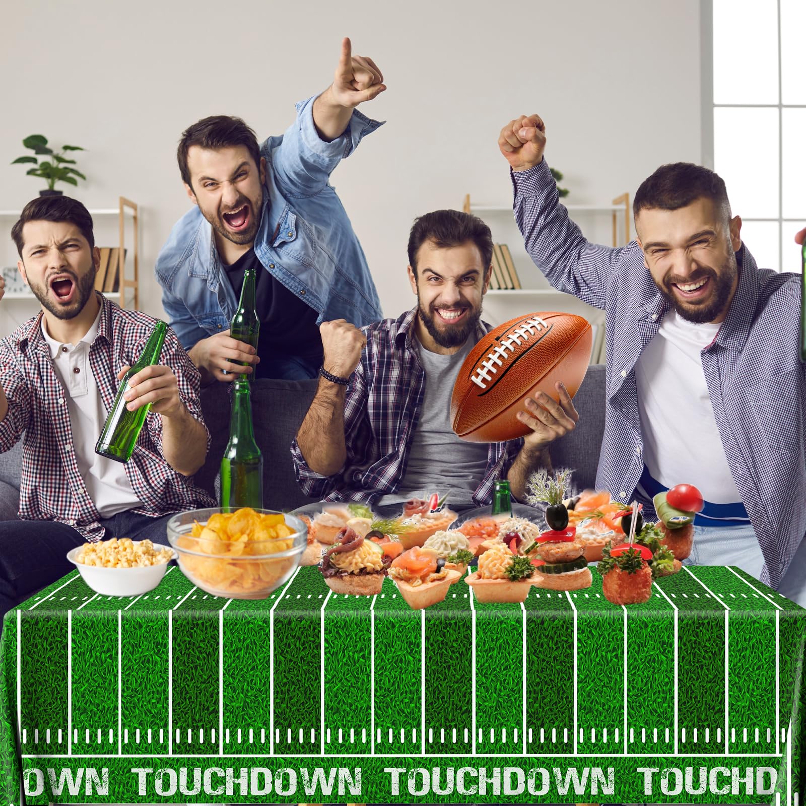 Dydamud Football Party Decorations – 3-Pack Disposable Tablecloths 108 x 54 in