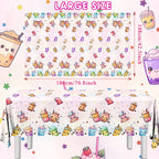 Dydamud Boba Tea Party Decorations - 3pc Waterproof Tablecloths