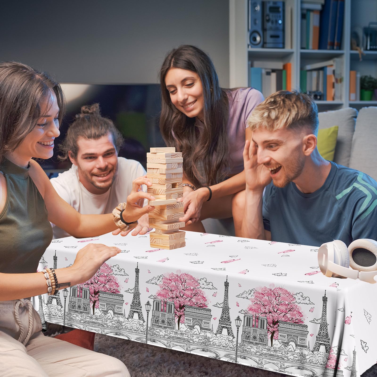Dydamud Paris Party Decorations - 3Pcs Paris Themed Plastic Tablecloths (70.8 x 42.5 in)