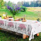 Dydamud Paris Party Decorations - 3Pcs Paris Themed Plastic Tablecloths (70.8 x 42.5 in)