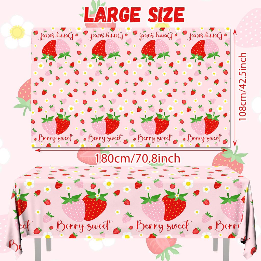 Dydamud Strawberry Tablecloths - 3-Pack Waterproof Berry Sweet Party Decor